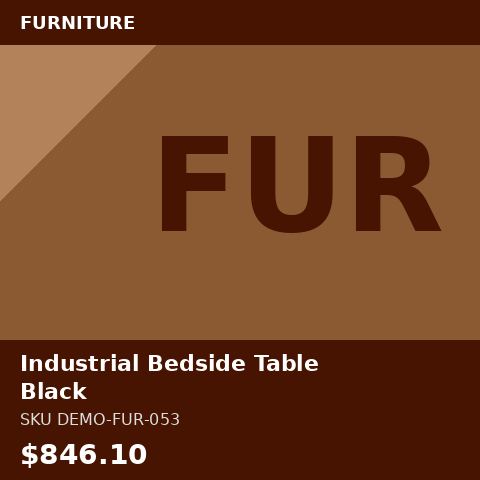 Industrial Bedside Table Black