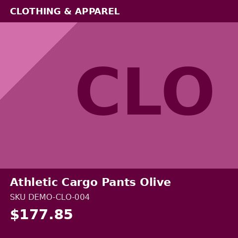 [DEMO-CLO-004] Athletic Cargo Pants Olive
