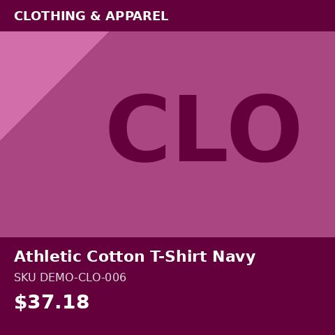 [DEMO-CLO-006] Athletic Cotton T-Shirt Navy