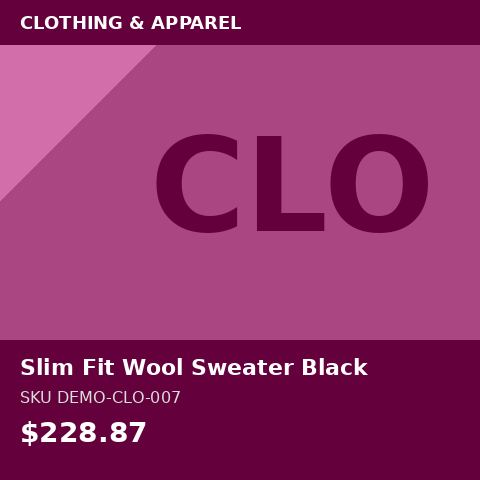 [DEMO-CLO-007] Slim Fit Wool Sweater Black