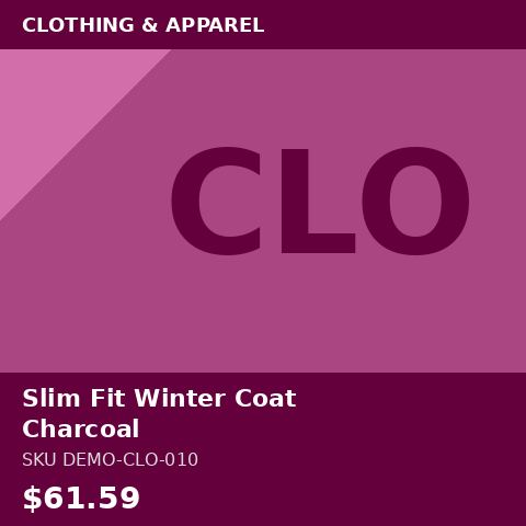 [DEMO-CLO-010] Slim Fit Winter Coat Charcoal