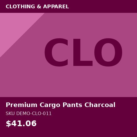 [DEMO-CLO-011] Premium Cargo Pants Charcoal
