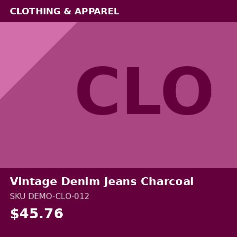 [DEMO-CLO-012] Vintage Denim Jeans Charcoal