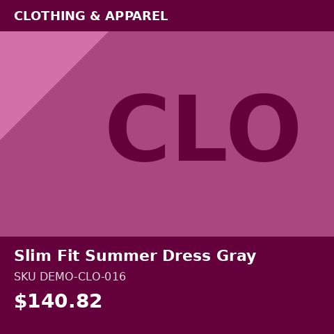 [DEMO-CLO-016] Slim Fit Summer Dress Gray