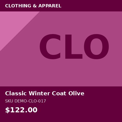 [DEMO-CLO-017] Classic Winter Coat Olive