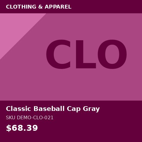 [DEMO-CLO-021] Classic Baseball Cap Gray