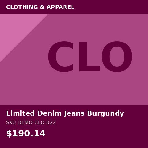 [DEMO-CLO-022] Limited Denim Jeans Burgundy