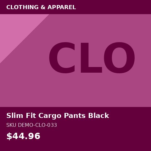 Slim Fit Cargo Pants Black