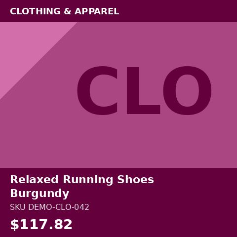 [DEMO-CLO-042] Relaxed Running Shoes Burgundy
