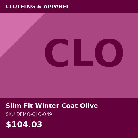 Slim Fit Winter Coat Olive