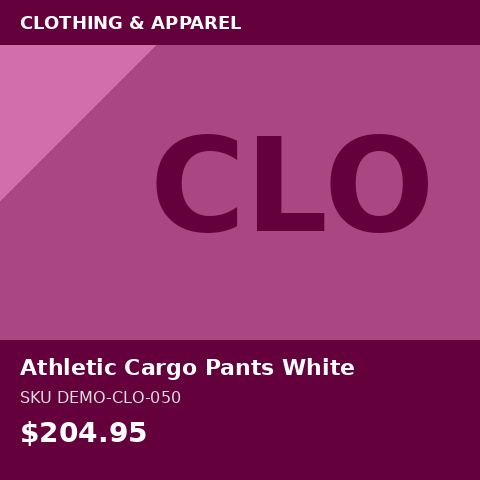 Athletic Cargo Pants White