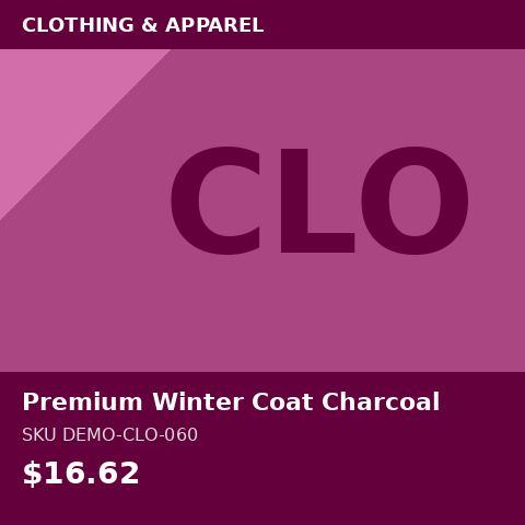 [DEMO-CLO-060] Premium Winter Coat Charcoal