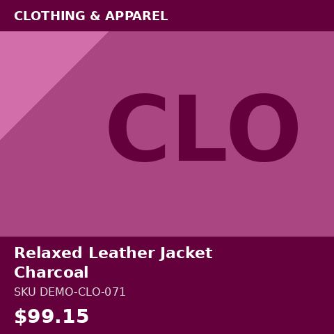 Relaxed Leather Jacket Charcoal