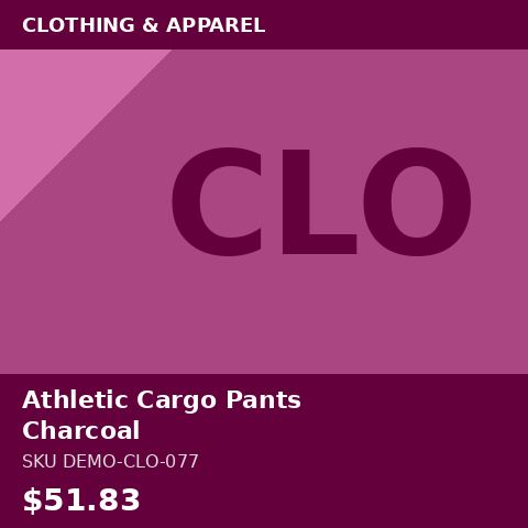Athletic Cargo Pants Charcoal