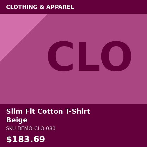 [DEMO-CLO-080] Slim Fit Cotton T-Shirt Beige
