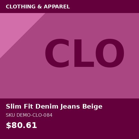 Slim Fit Denim Jeans Beige