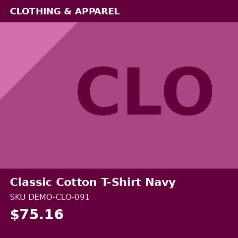 [DEMO-CLO-091] Classic Cotton T-Shirt Navy