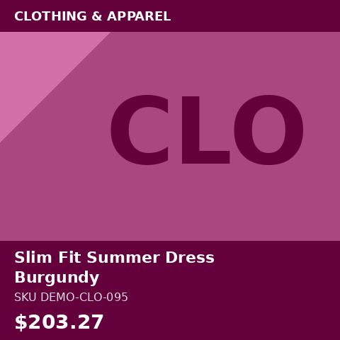 [DEMO-CLO-095] Slim Fit Summer Dress Burgundy