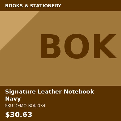 Signature Leather Notebook Navy