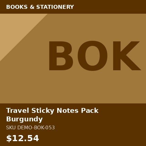 Travel Sticky Notes Pack Burgundy