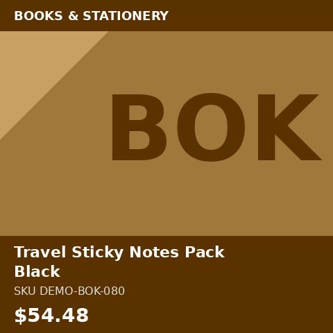 Travel Sticky Notes Pack Black