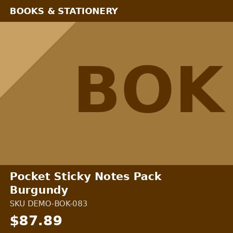 Pocket Sticky Notes Pack Burgundy