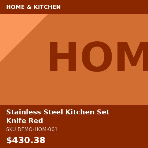 [DEMO-HOM-001] Stainless Steel Kitchen Knife Set Red