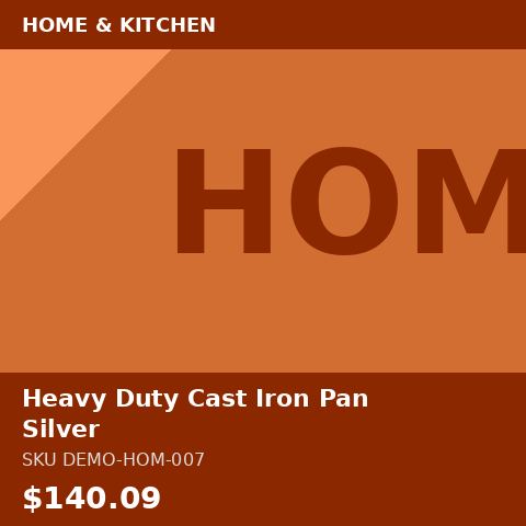 [DEMO-HOM-007] Heavy Duty Cast Iron Pan Silver
