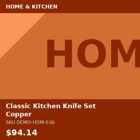 Classic Kitchen Knife Set Copper