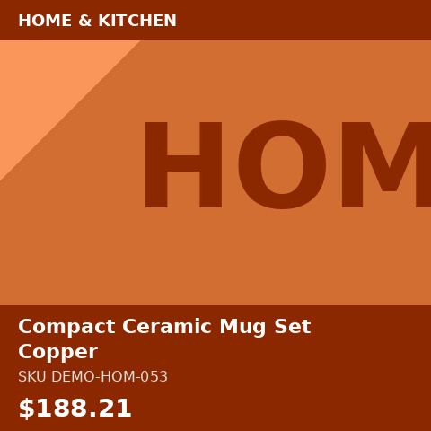Compact Ceramic Mug Set Copper