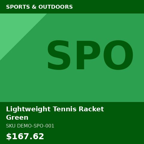 [DEMO-SPO-001] Lightweight Tennis Racket Green