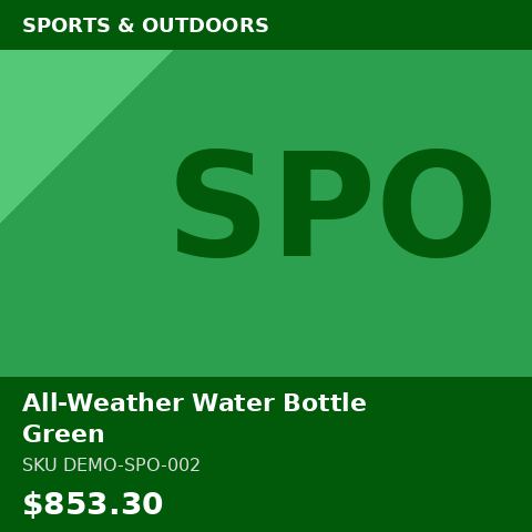 [DEMO-SPO-002] All-Weather Water Bottle Green