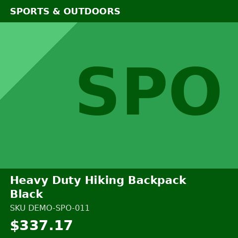 [DEMO-SPO-011] Heavy Duty Hiking Backpack Black