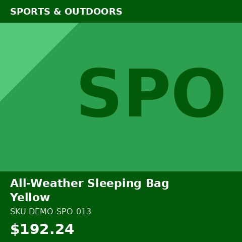 [DEMO-SPO-013] All-Weather Sleeping Bag Yellow
