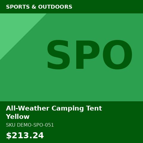 All-Weather Camping Tent Yellow