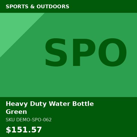 Heavy Duty Water Bottle Green