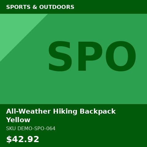 All-Weather Hiking Backpack Yellow