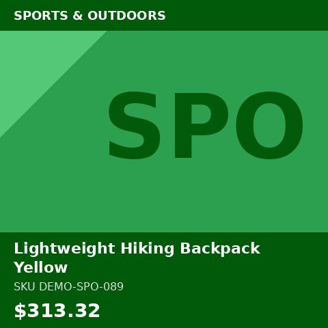 Lightweight Hiking Backpack Yellow