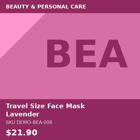 [DEMO-BEA-008] Travel Size Face Mask Lavender