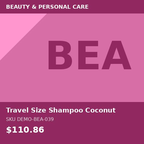 Travel Size Shampoo Coconut