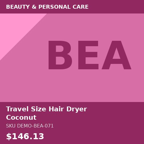 Travel Size Hair Dryer Coconut
