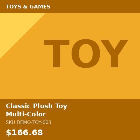 [DEMO-TOY-003] Classic Plush Toy Multi-Color