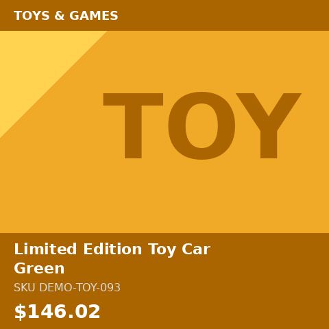 [DEMO-TOY-093] Limited Edition Toy Car Green