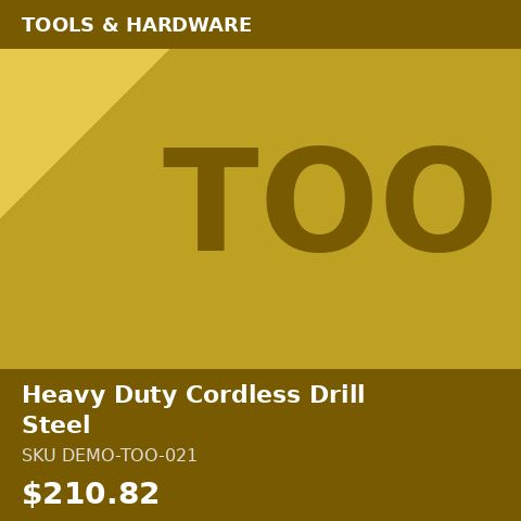 [DEMO-TOO-021] Heavy Duty Cordless Drill Steel