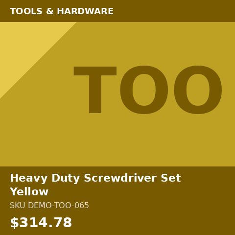 [DEMO-TOO-065] Heavy Duty Screwdriver Set Yellow