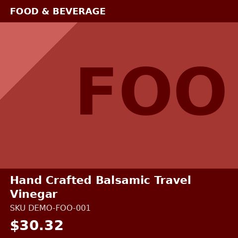 [DEMO-FOO-001] Hand Crafted Balsamic Vinegar Travel