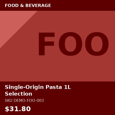 [DEMO-FOO-003] Single-Origin Pasta Selection 1L