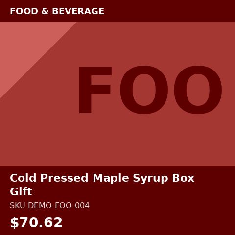 [DEMO-FOO-004] Cold Pressed Maple Syrup Gift Box