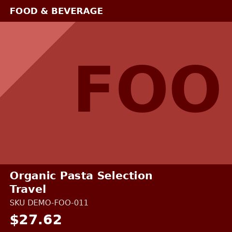 [DEMO-FOO-011] Organic Pasta Selection Travel