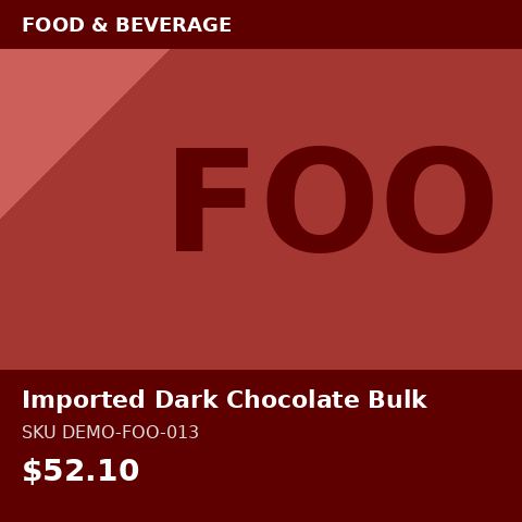 [DEMO-FOO-013] Imported Dark Chocolate Bulk